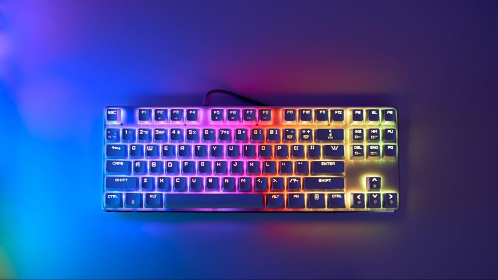 Modern gaming keyboard setup for competitive gaming

