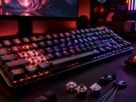 Mechanical gaming keyboard with RGB lighting showing modern switches and PC gaming setup technology