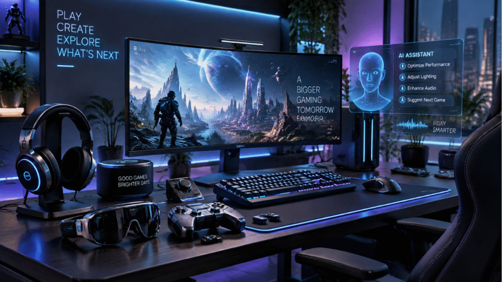 Future gaming gadgets with AI technology, mixed reality, and immersive gaming devices