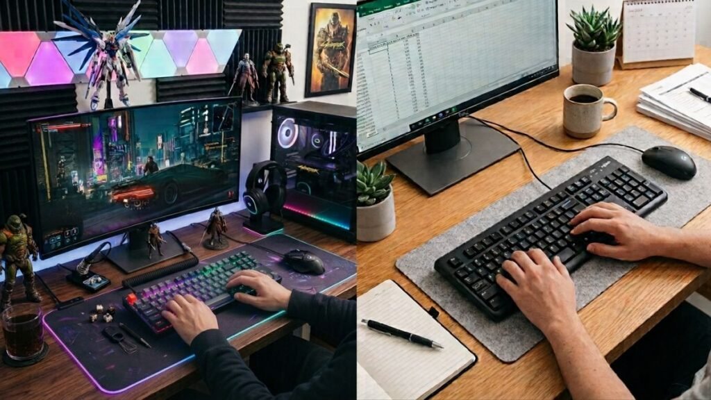 Comparison showing when to choose mechanical or membrane keyboard based on user needs