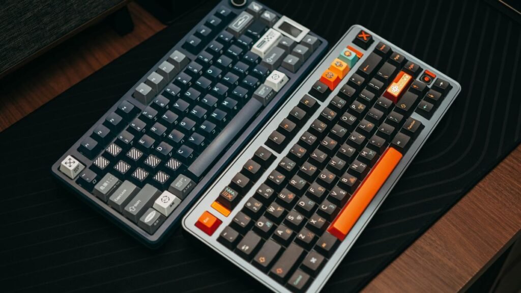 Close view of a wireless gaming keyboard showing mechanical keys and modern design